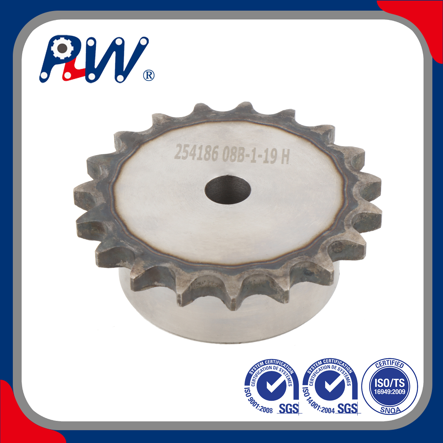 08B-1-19T DIN Standard Teeth Surface Heating Treatment Sprockets for B Series Roller Chain
