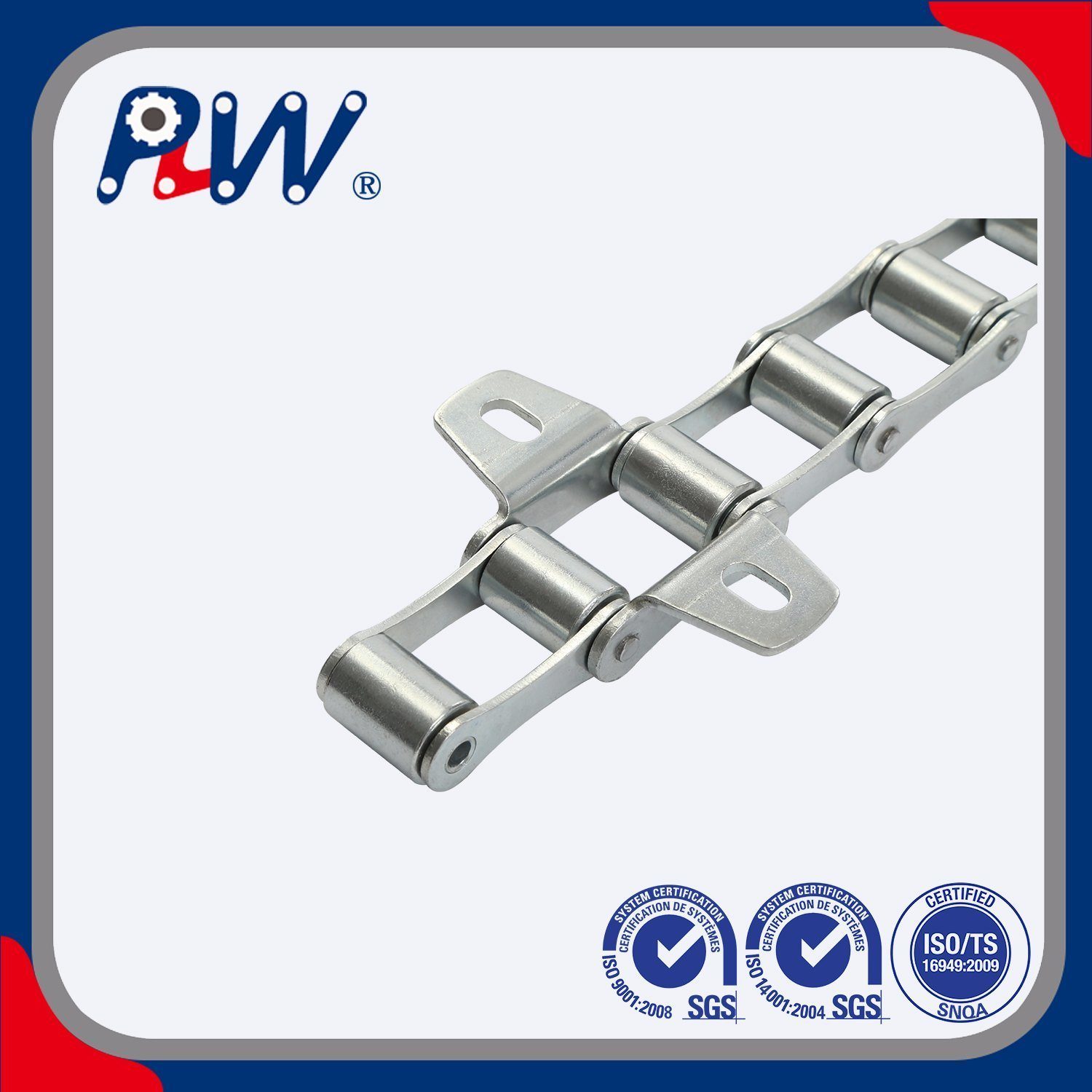 Good Service Alloy Steel Material Standard Conveyor Engineering Industrial Agricultural Chain with Attachment