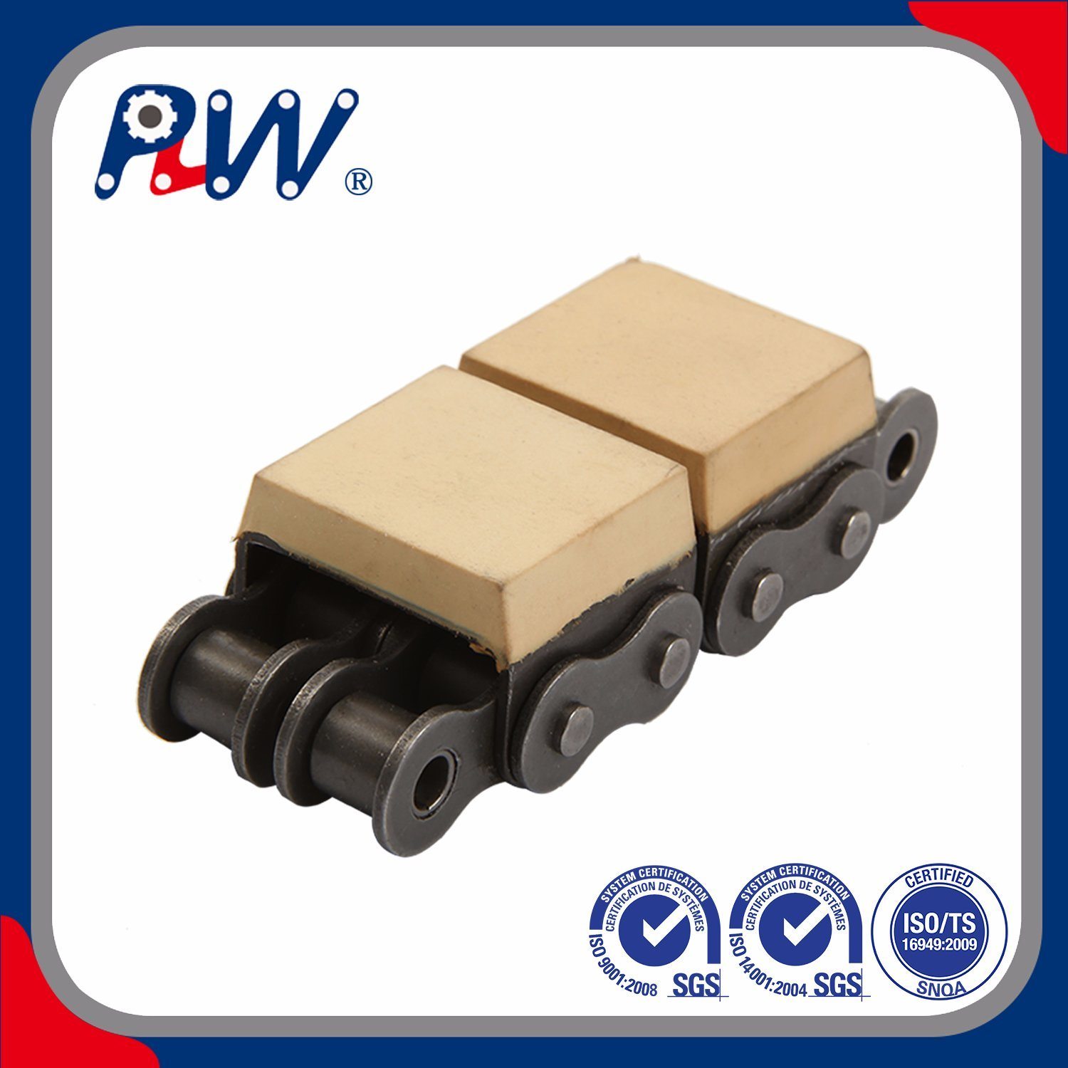 Rollenketting met gevulkaniseerde elastomeerprofielen Transportketting C08B-G1