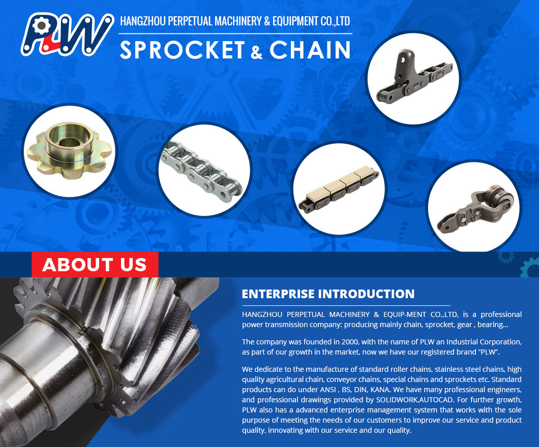 Cadena de rodillos de transmisión industrial galvanizada ISO DIN ANSI profesional de China para transporte con alta calidad