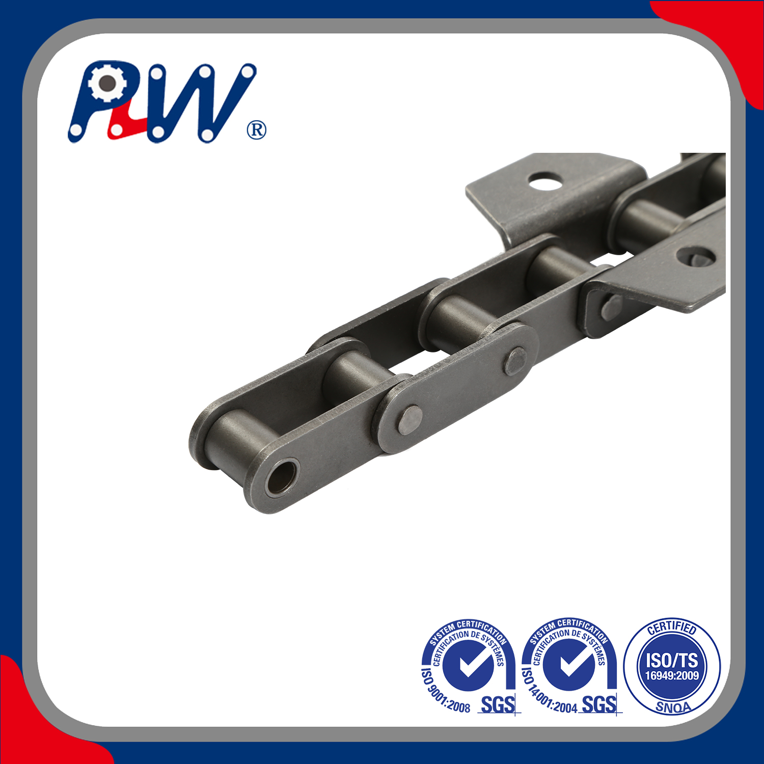 Good Service C Type Machinery Engineering Industrial High Precision Agricultural Chain with Attachment